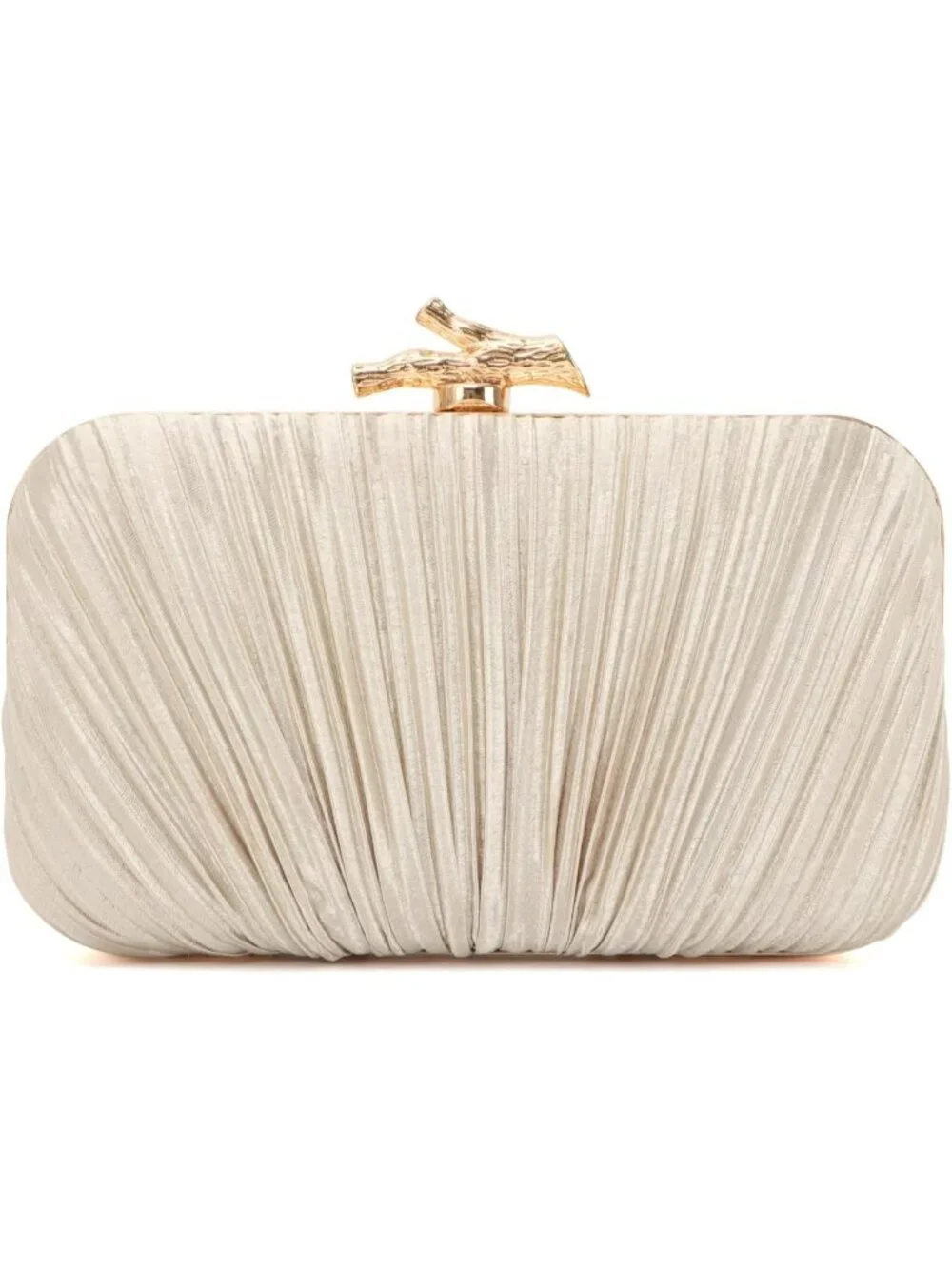👜 Women's Gold Evening Bag Pleated Clutch Bag with Chain for Wedding Party